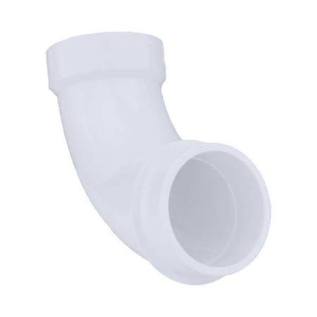 Zoro Select PVC Street Elbow, 90 Degrees, Long Sweep, Spigot x Hub, 2 in Pipe Size 06061