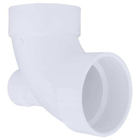 Zoro Select PVC 90 Degree Low Heel Inlet Elbow, Hub, 4 in x 4 in x 2 in Pipe Size 06043