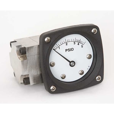 Midwest Instrument Pressure Gauge, 0 to 5 psi 142-SA-00-OO-5P