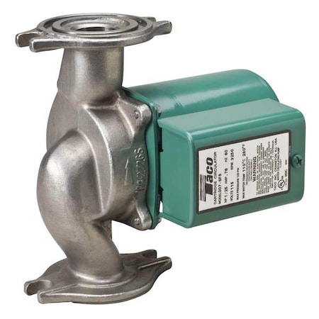 TACO Potable Water Circulating Pump, 1/25 hp, 115V, 1 Phase, Flange Connection 007-SF5