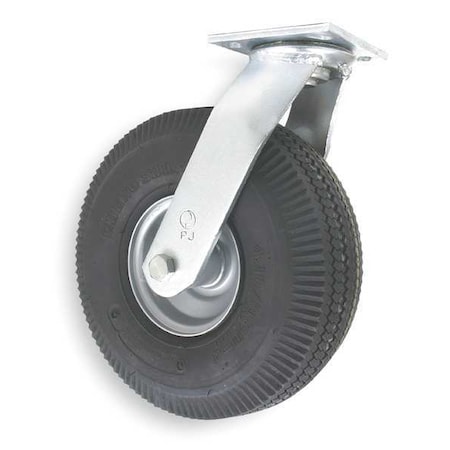 Zoro Select Swivel Pneumatic Caster, 10 in., 350 lb. 3G149