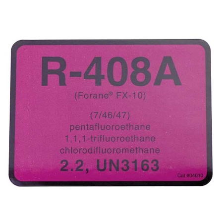 Diversitech R-408A Refrigerant ID Labels, PK10 4010