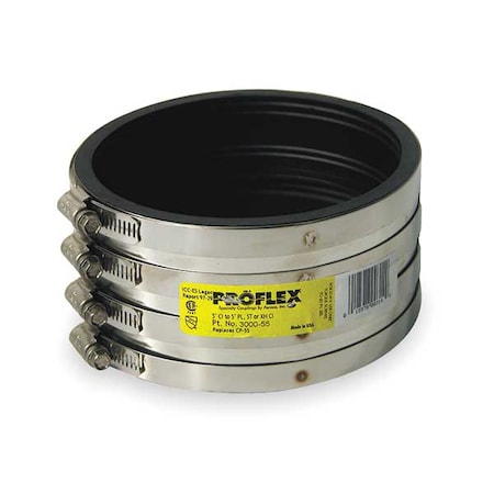 Fernco Shielded Coupling, Pipe Size 5" 3000-55
