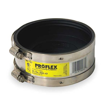 Fernco Shielded Coupling, For Pipe Size 4" x 3" 3001-43