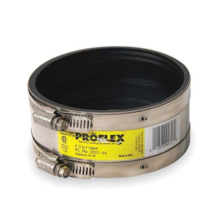 Fernco Shielded Coupling, For Pipe Size 4" x 4" 3001-44