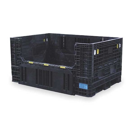 Orbis Collapsible Bulk Container 46 cu ft Volume Cap., 70 in L, 48 in W, 34 in H, Plastic, Black HDR7048-34 Blk