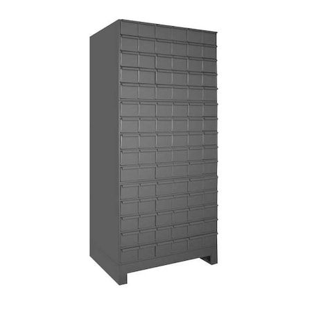 Durham Mfg Prime Cold Rolled Steel Enclosed Bin Shelving, 12 1/4 in D x 68 3/8 in H x 34 in W, 15 Shelves 026-95