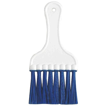 Tough Guy Condenser Fin Whisk Brush, 6-1/2 in L, Polyester/Plastic, Blue Bristles, White Handle 3HHE8