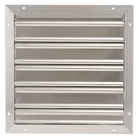 Dayton 20 in 23"H-W 5 1/4"L Aluminum Backdraft Damper, 20-1/2 in x 20-1/2 in, Aluminum 3HHN8