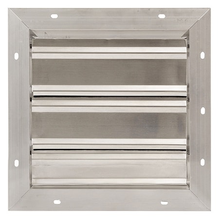 Dayton 12 in 15"H-W 5 1/4"L Aluminum Backdraft Damper, 12-1/2 in x 12-1/2 in, Aluminum 3HHN5