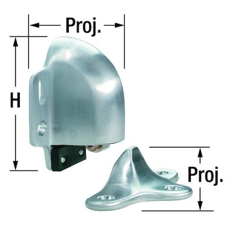 Rockwood Door Stop, Floor-Mount, Satin Chrome 491.26D