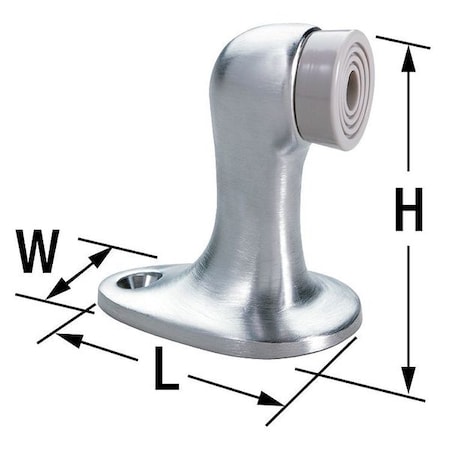 Rockwood Rigid Door Stop, Floor Mount, Satin Chrome 483.26D