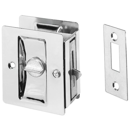 Rockwood Locking Pocket Pull Handle, Brass, Chrome, Clips/Fasteners 891.26D