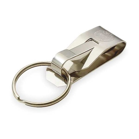 Lucky Line Belt Key Holder, Silver, Stainless Steel, Clip-On Belt Hook, Nickel Plated 40401