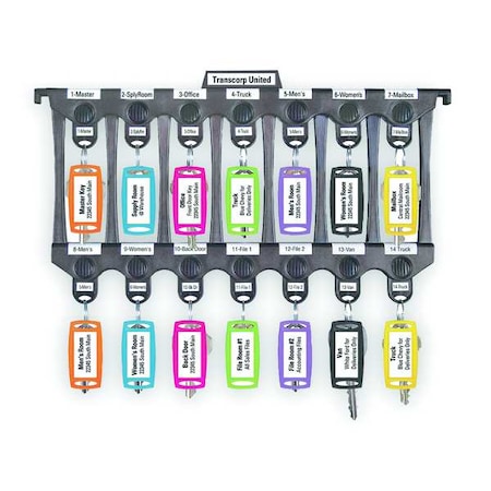 Lucky Line File-A-Key, Letter Size, Plastic, Black, 14 Key Capacity 60800