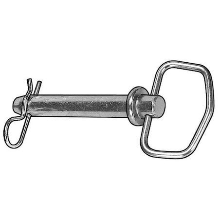 Zoro Select Hitch Pin, Std, Stl, Zinc, 5/8x6 1/2 L WWG-HP-005
