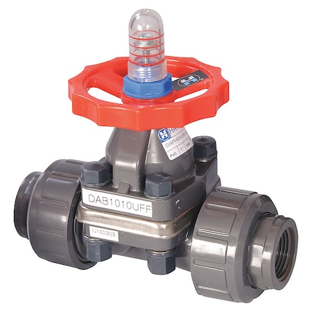Hayward Flow Control Diaphragm Valve, True Union, 2", PVC/FPM, S/T DAB1020UFF