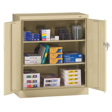 Tennsco Shelving Storage Cabinet, 42 in H, 36 in W, Champagne/Putty, 0 Drawers 1442PY