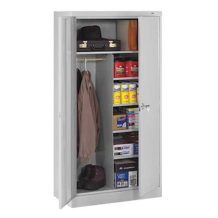 Tennsco Combo Wardrobe Storage Cabinet, 72 in H, 36 in W, Light Gray, 0 Drawers 1472LGY