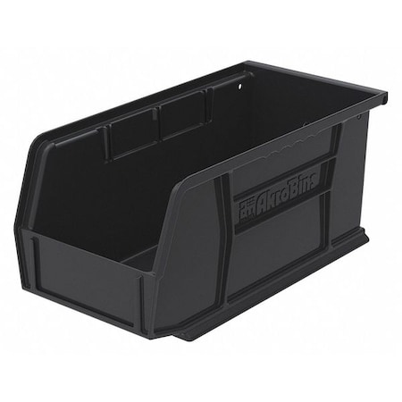 Akro-Mils Hang & Stack Storage Bin, Plastic, Black, 5 in H, 5 1/2 in W, 10 7/8 in L 30230BLACK