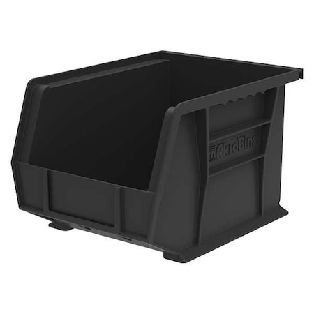 Akro-Mils Hang & Stack Storage Bin, Plastic, Black, 7 in H, 8 1/4 in W, 10 3/4 in L 30239BLACK