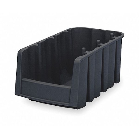 AKRO-MILS 12 lb Hang & Stack Storage Bin, Plastic, 6 5/8 in W, 5 in H, Black, 11 7/8 in L 30716BLACK