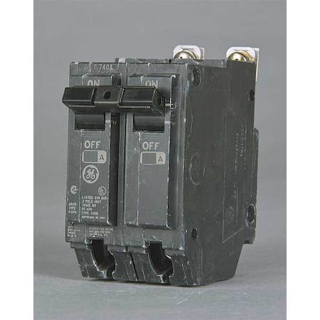 GE Miniature Circuit Breaker, THQB Series 50A, 2 Pole, 120/240V AC THQB2150