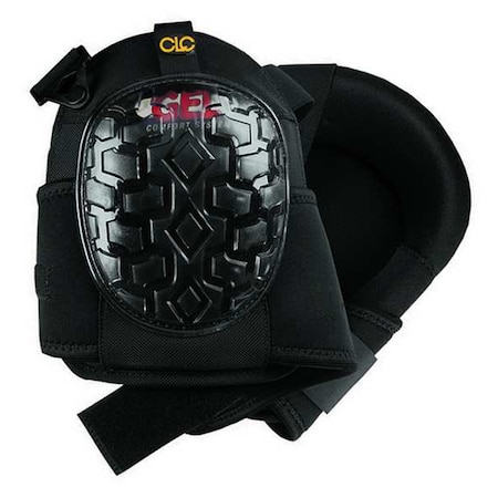 Clc Work Gear Knee Pad, Stabilizer, Foam Pad, Fabric Cap, Hook-and-Loop, Quick Release Closure, 2 Straps, Black G340