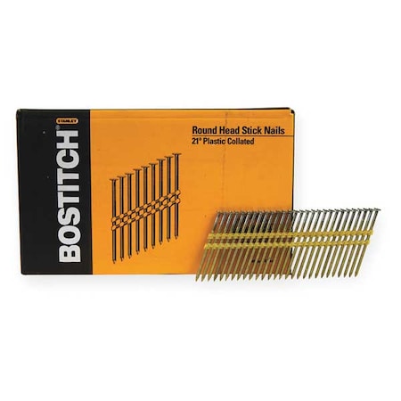 Bostitch Collated Framing Nail, 3 in L, 11 ga, Hot Dipped Galvanized, Flat Head, 21 Degrees, 4000 PK RH-S10DR120HDG