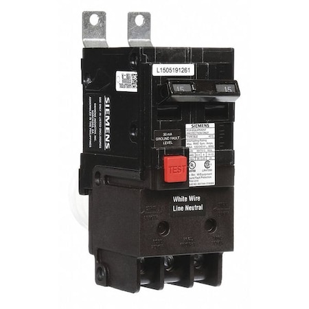 Siemens Miniature Circuit Breaker, BLE Series, 15A, 2 Pole, 120/240V AC, 10kA at 120/240V AC BE215