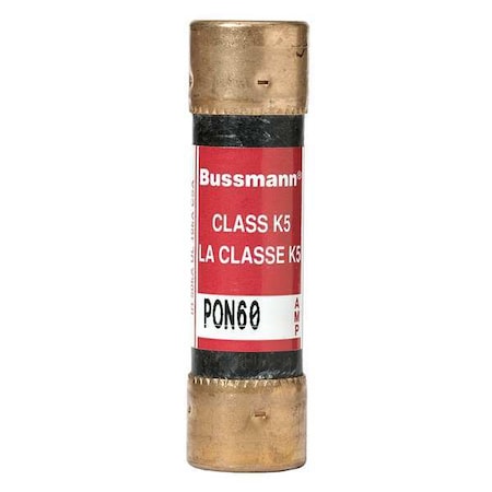 Eaton Bussmann Midget Fuse, Time-Delay, 60A, 250V AC, Non-Indicating, 10kA at 250V AC PON60