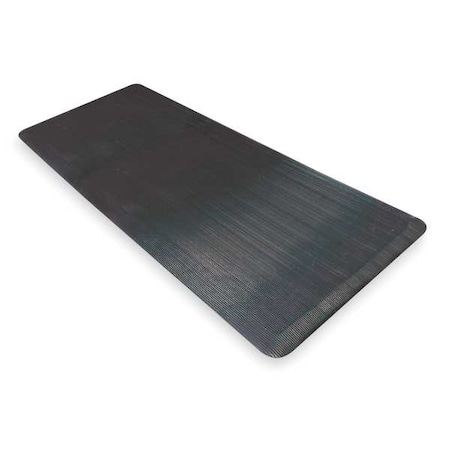 Notrax Antifatigue Mat, 3 ft. L x 2 ft. W, 1/2" Thickness, Vinyl, Corrugated Ribbed, Black 474S0023BL