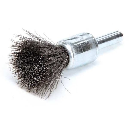 WEILER Crimped Wire End Wire Brush, Steel, 1/2" 96099