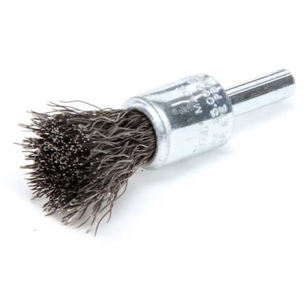 WEILER Crimped Wire End Wire Brush, Steel, 1/2" 96100