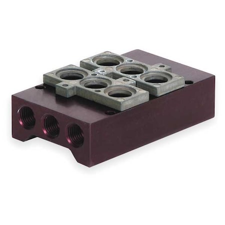 Numatics Manifold Block, 2 Stations, 1/4 NPT 206-1749