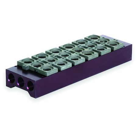 Numatics Manifold Block, 6 Stations, 3/8 NPT 206-1764