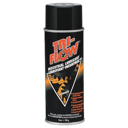 Tri-Flow Tri-Flow Industrial Lubricant, PTFE, 6 oz, Aerosol Can, Brown TF200050