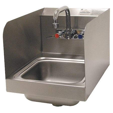 Advance Tabco Hand Sink, Stainless Steel, Wall, 12 In. W 7-PS-56