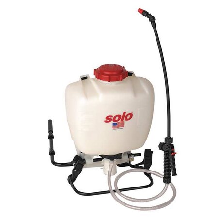 Solo 4 gal. Backpack Sprayer, Polyethylene Tank, Cone, Fan, Jet Spray  Pattern, 48