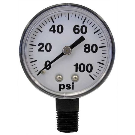 Fimco Pressure Gauge, 0 to 100 psi, 2In, 1/4In 5167007