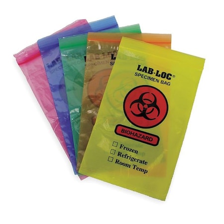 Zoro Select Biohazard Bags, 0.5 gal., Assorted, PK1000 LAB20609AS