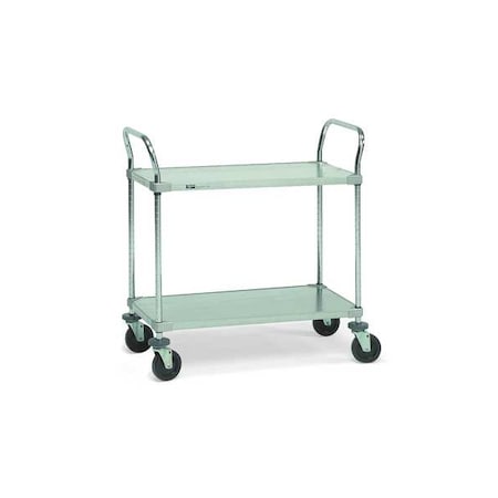 Metro Utility Cart with Flush Metal Shelves, Steel, 600 lb Load Capacity, 2 Shelves, 36 in L, 18 in W 65143-IP