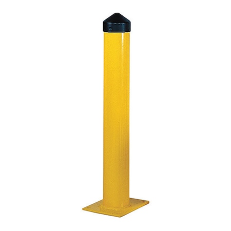 Zoro Select Bollard Round, 36 H in., Yellow 1756
