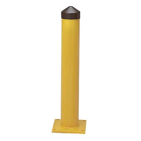Zoro Select Bollard, 5-3/5", 24 In. H, Yellow 1755