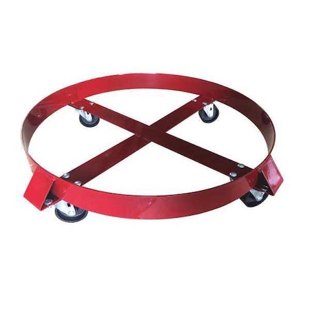 Zoro Select Drum Dolly, 1000 lb., Orange, Welded Steel 9TV13