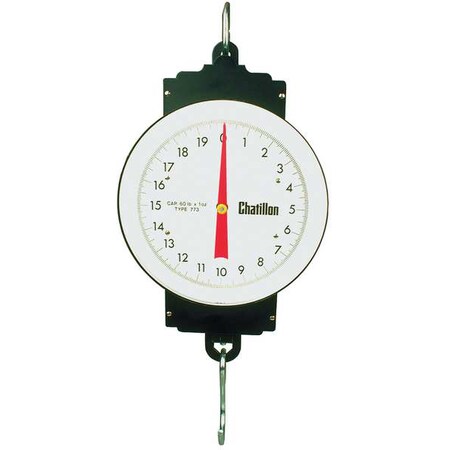 Chatillon & Sons Mechanical Hanging Scale, Dial, Steel WH-050