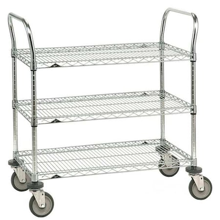 Metro Wire Cart, 18 In. W, 36 In. L, Steel 3SPN33ABR -1PK/25