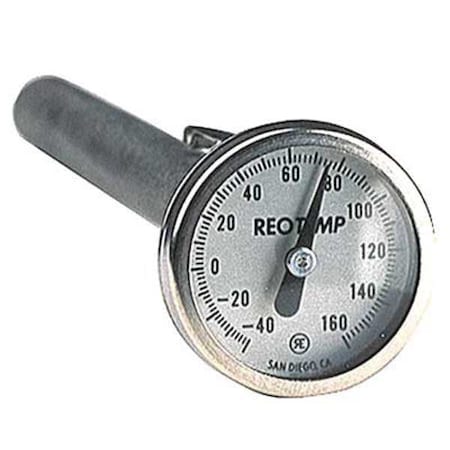 Reotemp 2" Stem Analog Dial Pocket Thermometer, -40 Degrees to 160 Degrees F QP02F23PS