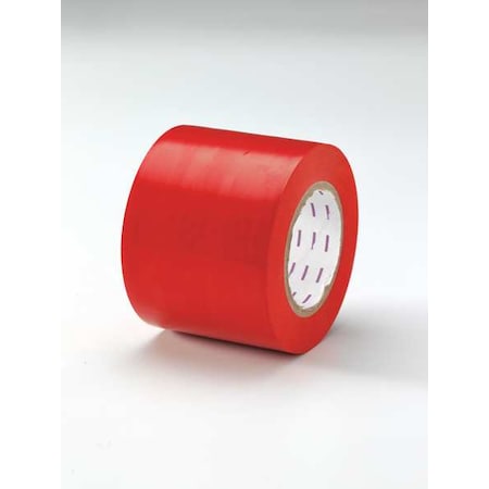 Zoro Select Safety Warning Tape Vinyl Red, 4" W x 180 ft. L, 5 mil Thick 8TNG7