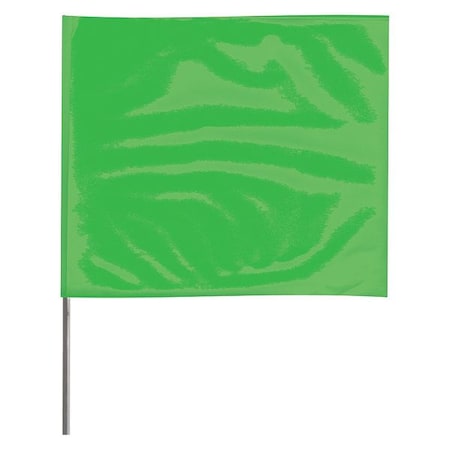 Zoro Select Marking Flag, Fluor Green, Vinyl, PK100 2318GG